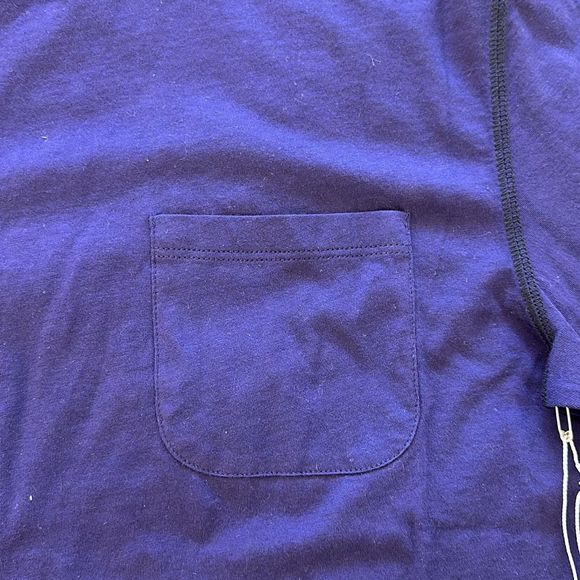 Vince Mens Cotton Long Sleeve Pocket Crew with Contrast Stitching T-Shirt Size M - Picture 4 of 7